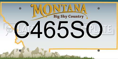 C465SO Montana License Plate