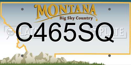 C465SQ Montana License Plate