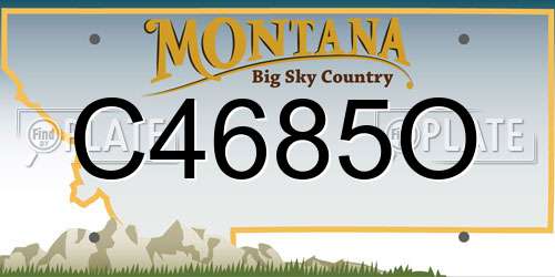 C4685O Montana License Plate