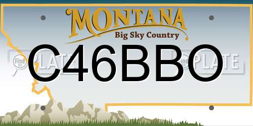 C46BBO Montana License Plate