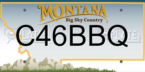 C46BBQ Montana License Plate