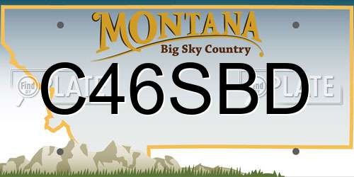 C46SBD Montana License Plate