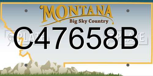 C47658B Montana License Plate