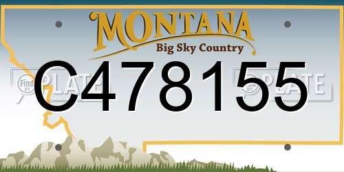 C478155 Montana License Plate