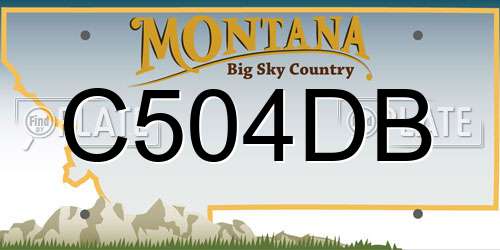 C504DB Montana License Plate