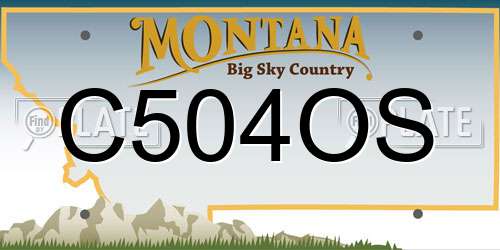 C504OS Montana License Plate