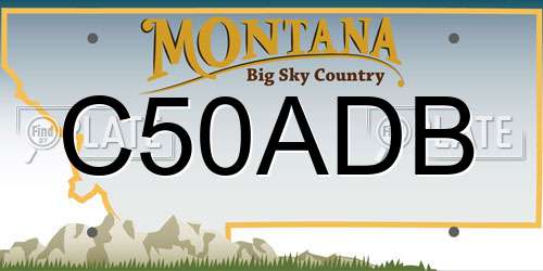 C50ADB Montana License Plate
