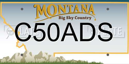 C50ADS Montana License Plate