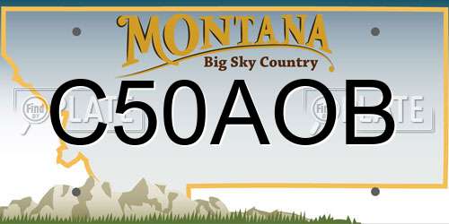 C50AOB Montana License Plate