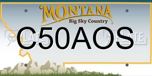 C50AOS Montana License Plate