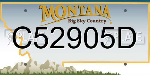 C52905D Montana License Plate