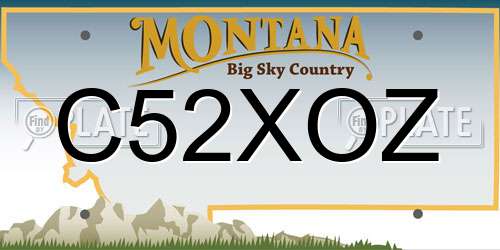 C52XOZ Montana License Plate