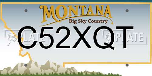 C52XQT Montana License Plate