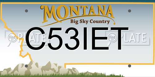 C53IET Montana License Plate