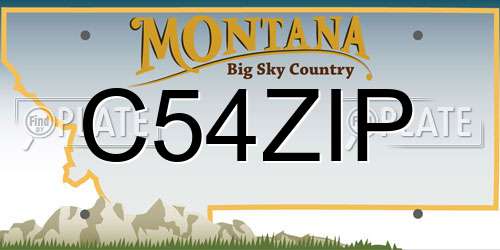 C54ZIP Montana License Plate