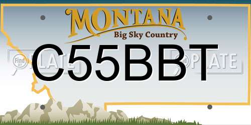 C55BBT Montana License Plate