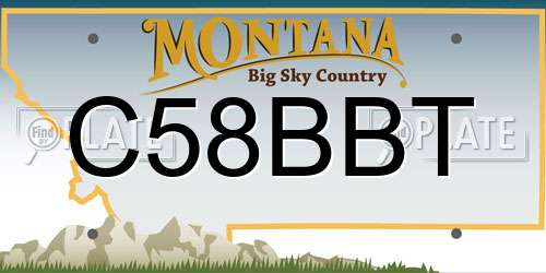 C58BBT Montana License Plate