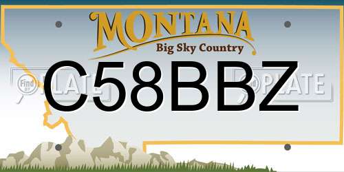 C58BBZ Montana License Plate
