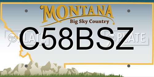 C58BSZ Montana License Plate