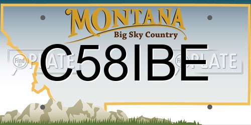 C58IBE Montana License Plate