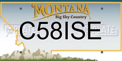 C58ISE Montana License Plate
