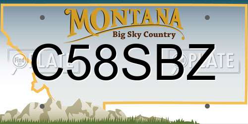 C58SBZ Montana License Plate