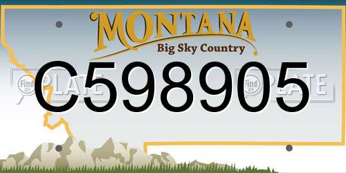 C598905 Montana License Plate