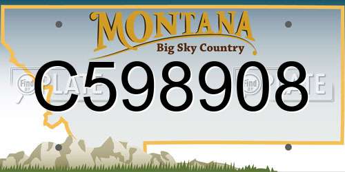 C598908 Montana License Plate