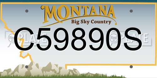 C59890S Montana License Plate