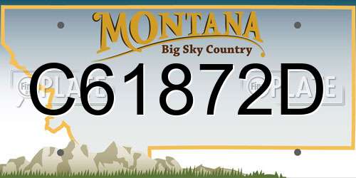 C61872D Montana License Plate