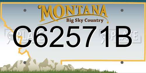 C62571B Montana License Plate