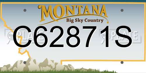 C62871S Montana License Plate