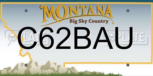 C62BAU Montana License Plate