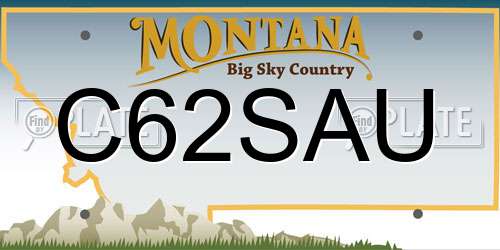 C62SAU Montana License Plate
