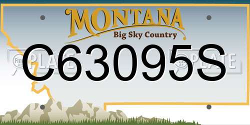 C63095S Montana License Plate