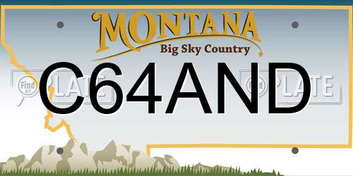 C64AND Montana License Plate