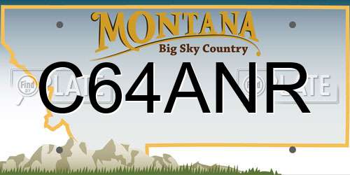 C64ANR Montana License Plate