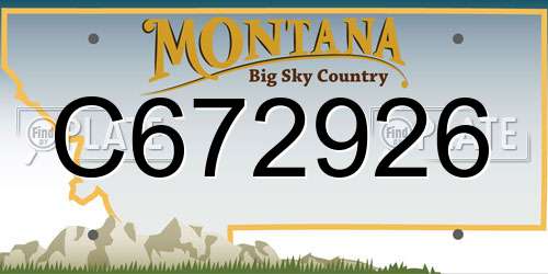 C672926 Montana License Plate