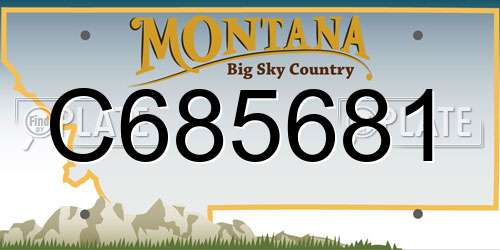 C685681 Montana License Plate