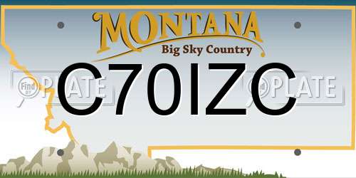 C70IZC Montana License Plate