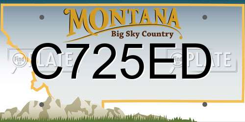 C725ED Montana License Plate