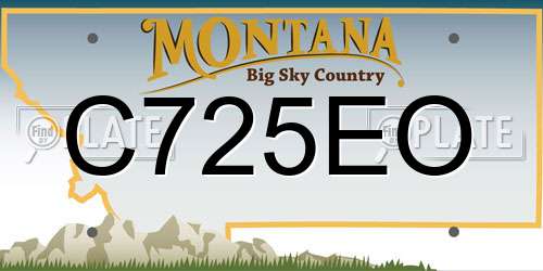 C725EO Montana License Plate