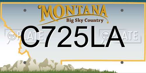 C725LA Montana License Plate