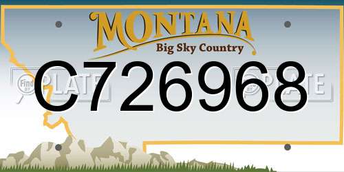 C726968 Montana License Plate