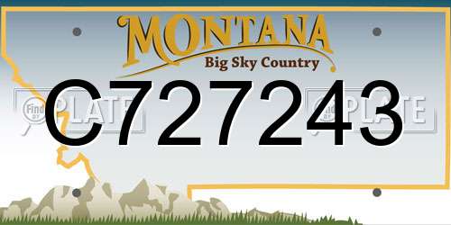 C727243 Montana License Plate