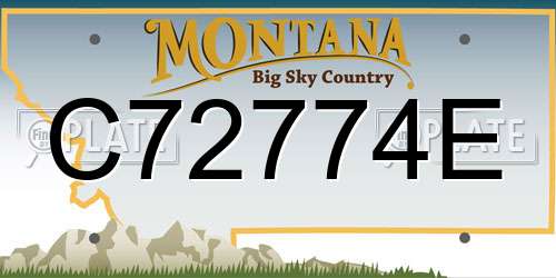 C72774E Montana License Plate