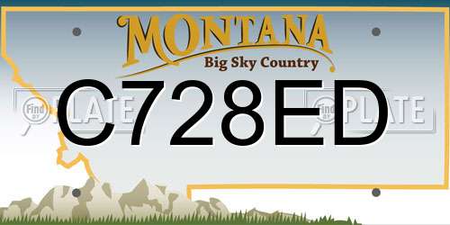 C728ED Montana License Plate
