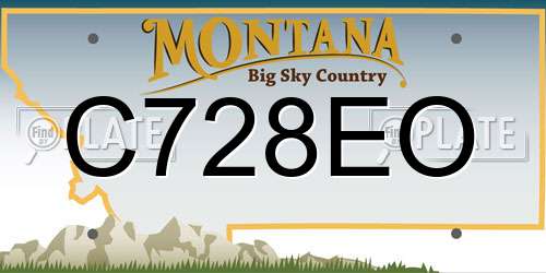 C728EO Montana License Plate