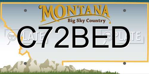 C72BED Montana License Plate