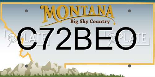 C72BEO Montana License Plate